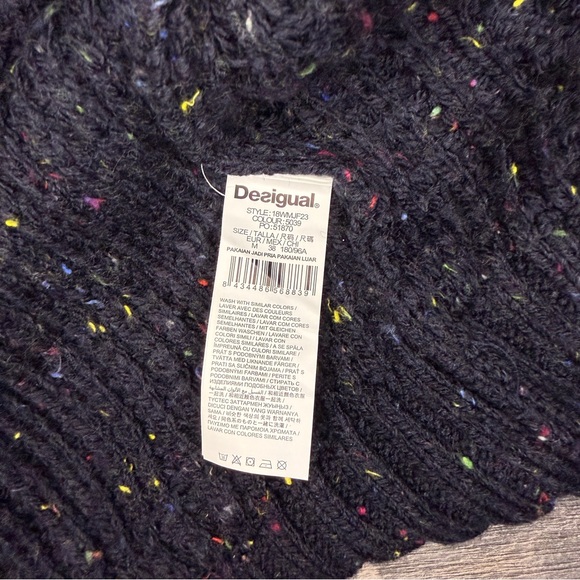 NWT Desigual Two Way Navy Wool Sweater Knit Jacket Coat - Medium M - Picture 15 of 16